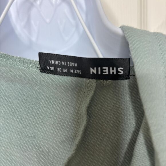 SHEIN Medium Babe Cropped Hoodie Sage Green Script Pullover - Picture 4 of 4